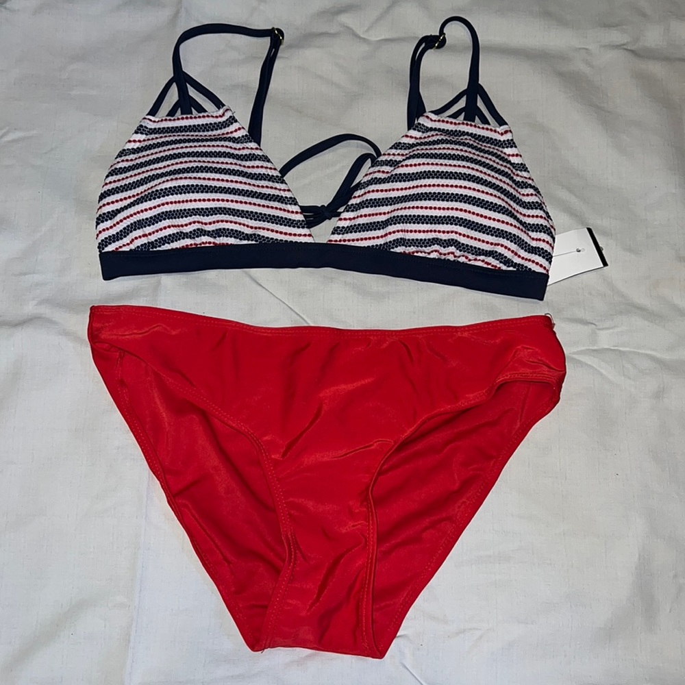 Red, white, and blue bikini 👙